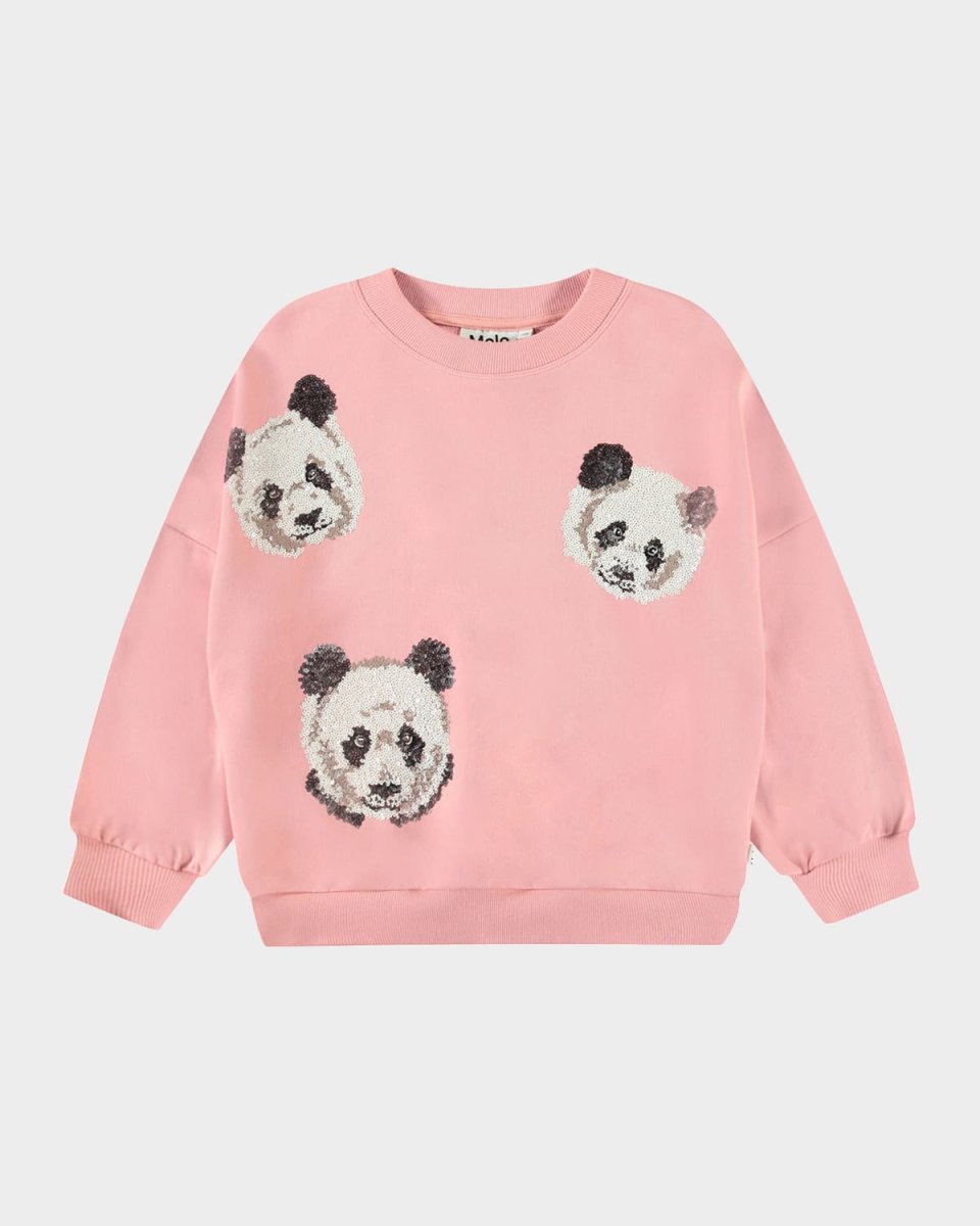 Girl's Marika Sequin Panda Sweatshirt, Size 8-10